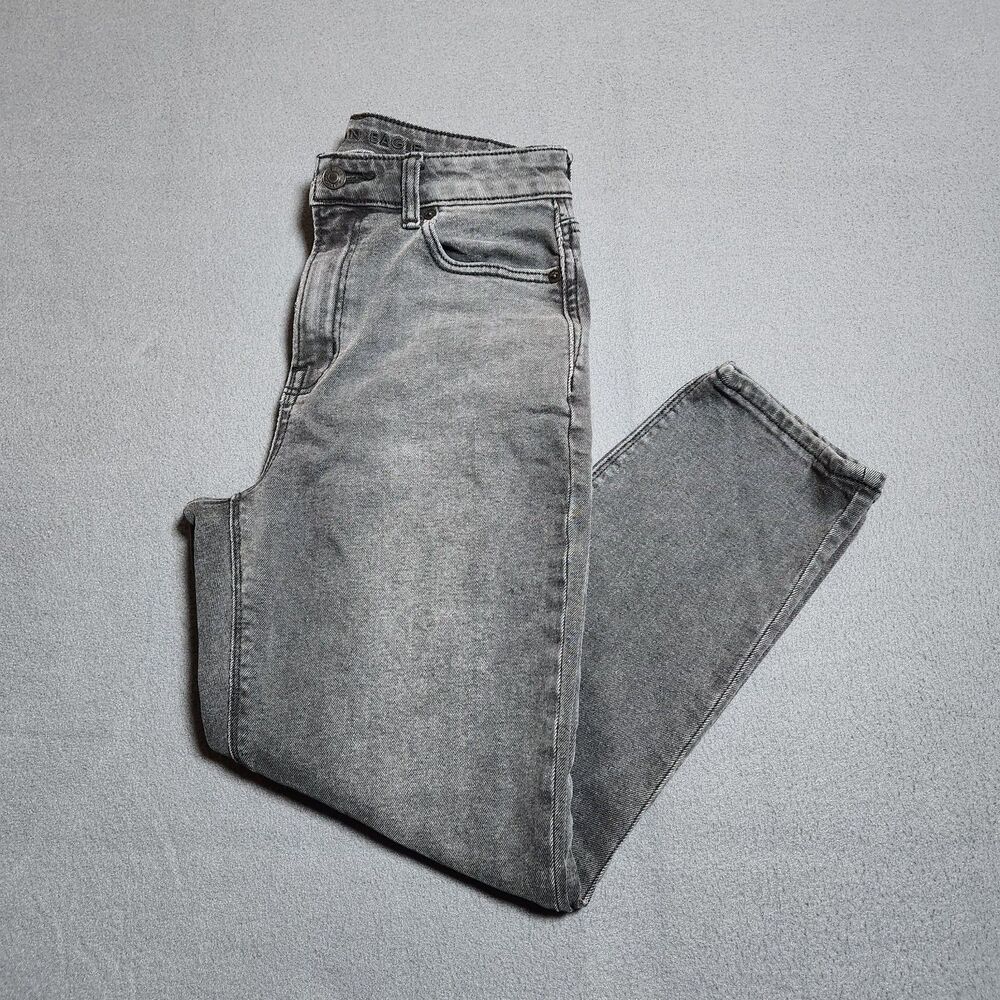 American Eagle Mom Jeans Women 2 Extra Short Black Mid Rise Stretch
